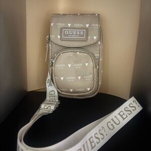 GUESS Beige Belt Bag with Logo Print